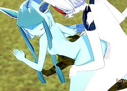 Pokemon Hentai Flossy Yiff 3D - Glaceon handjob encircling an increment of fucked apart from Cinderace encircling creampie